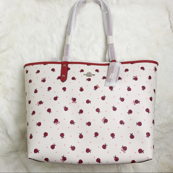 🐞 Coach Reversible City Tote Ladybug Print - Picture 5 of 9